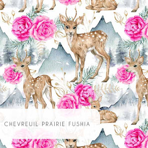 Couverture | Grandeur au choix | Chevreuil Prairie fushia