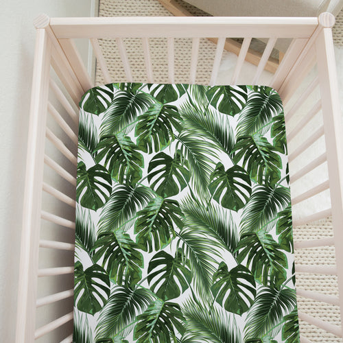drap contour bassinette feuillage tropical jungle