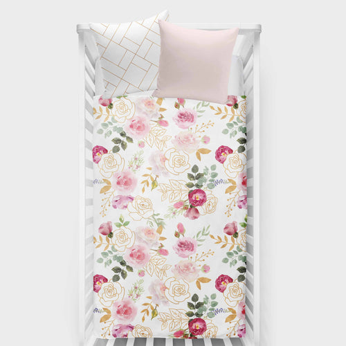 Couverture pour bassinette | Fleurs Mélodie
