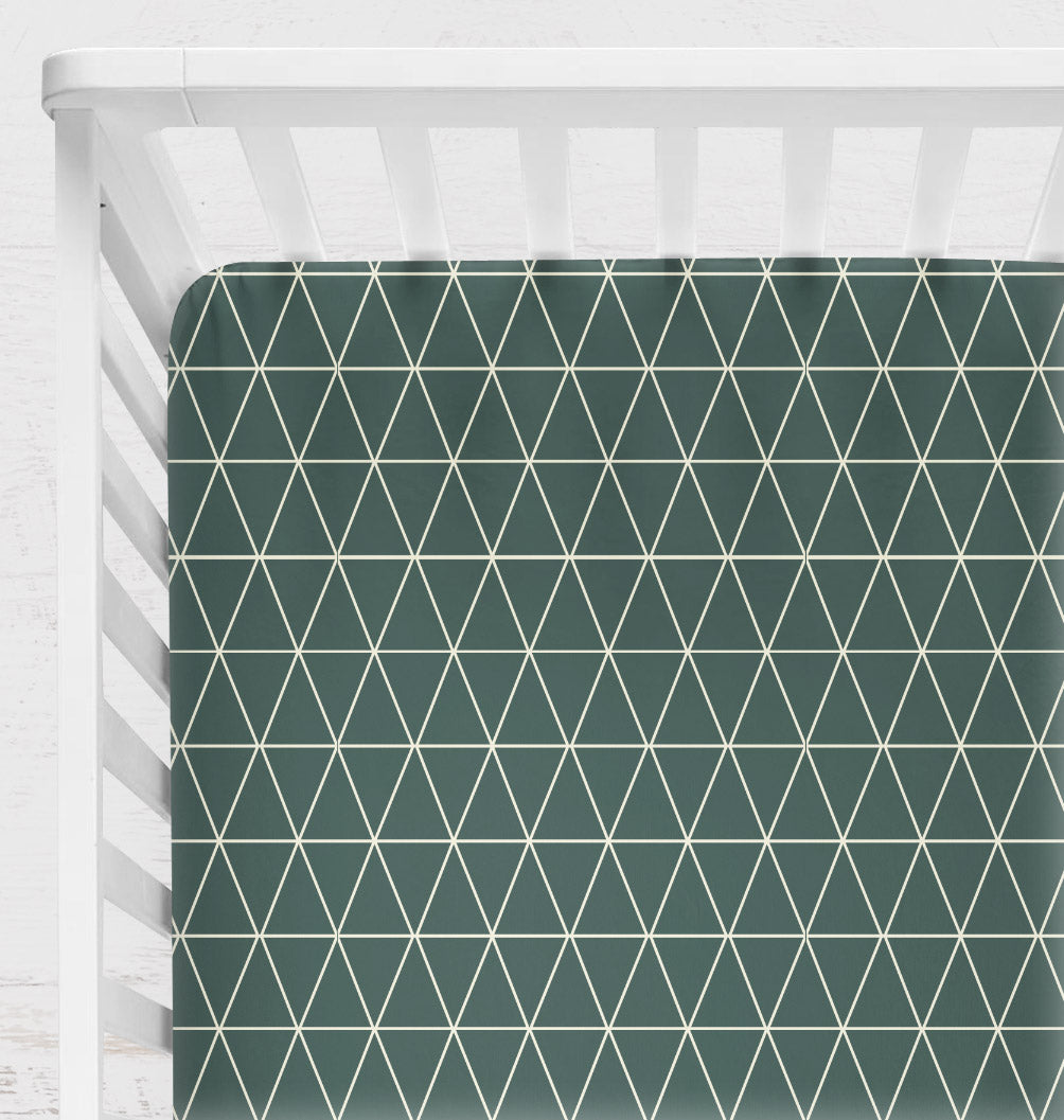 Drap contour pour bassinette | Géométrique vert
