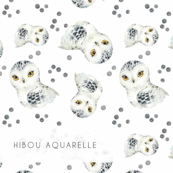 Tissu | Hibou Aquarelle