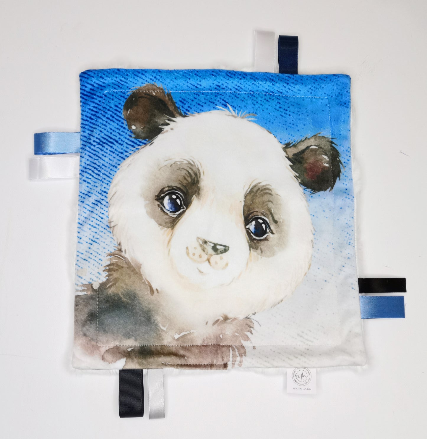 Doudou-étiquettes | Panda yeux bleus