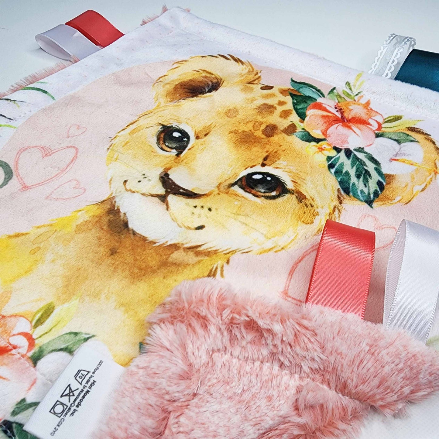Doudou-étiquettes | Lion tropical