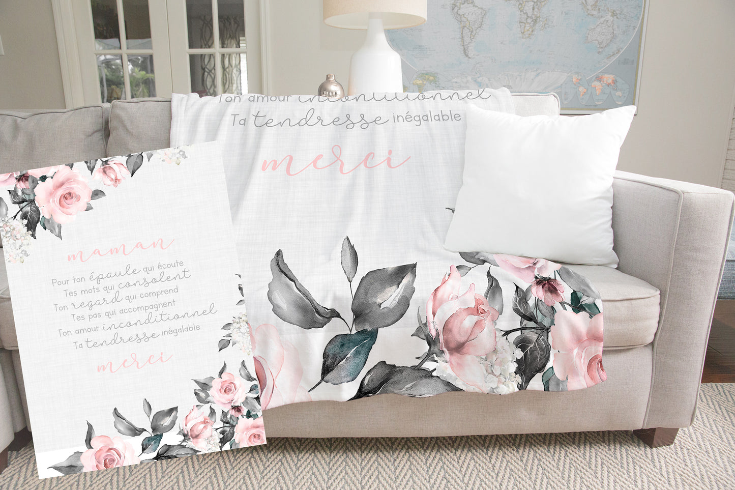 Couverture pour adulte | Petite Rose Merci maman