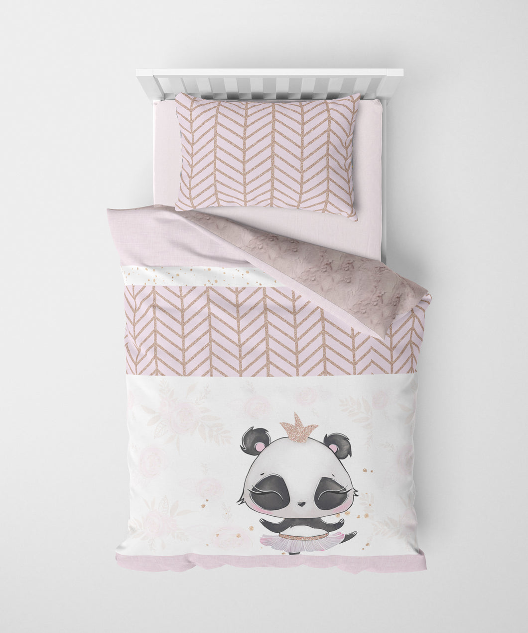 Couverture de lit simple | Panda de l'Opéra en bandes