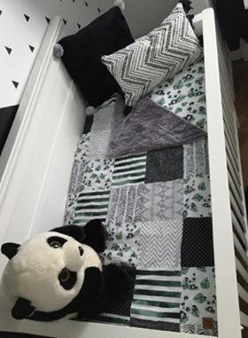 Couverture pour bassinette | Pandas Émeraude