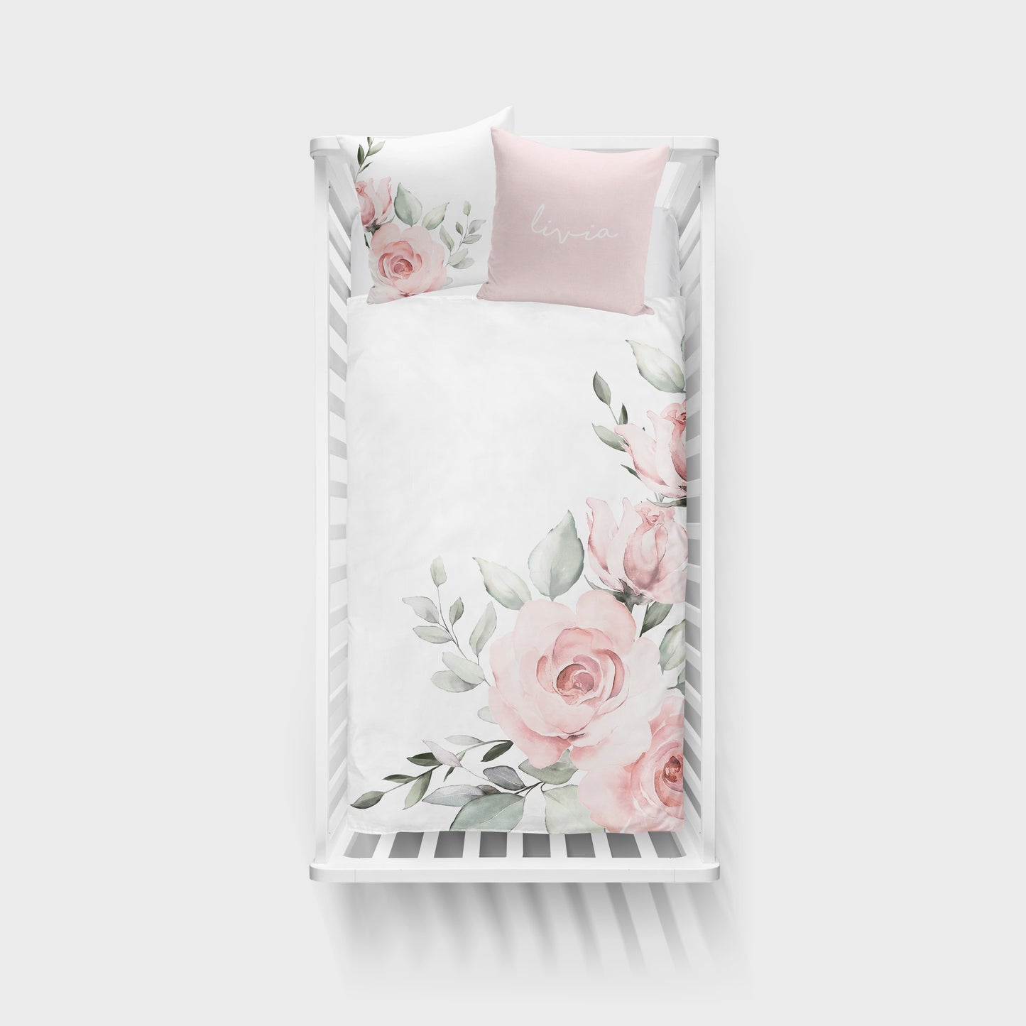 Ensemble de literie complet pour bassinette | Roses Géantes