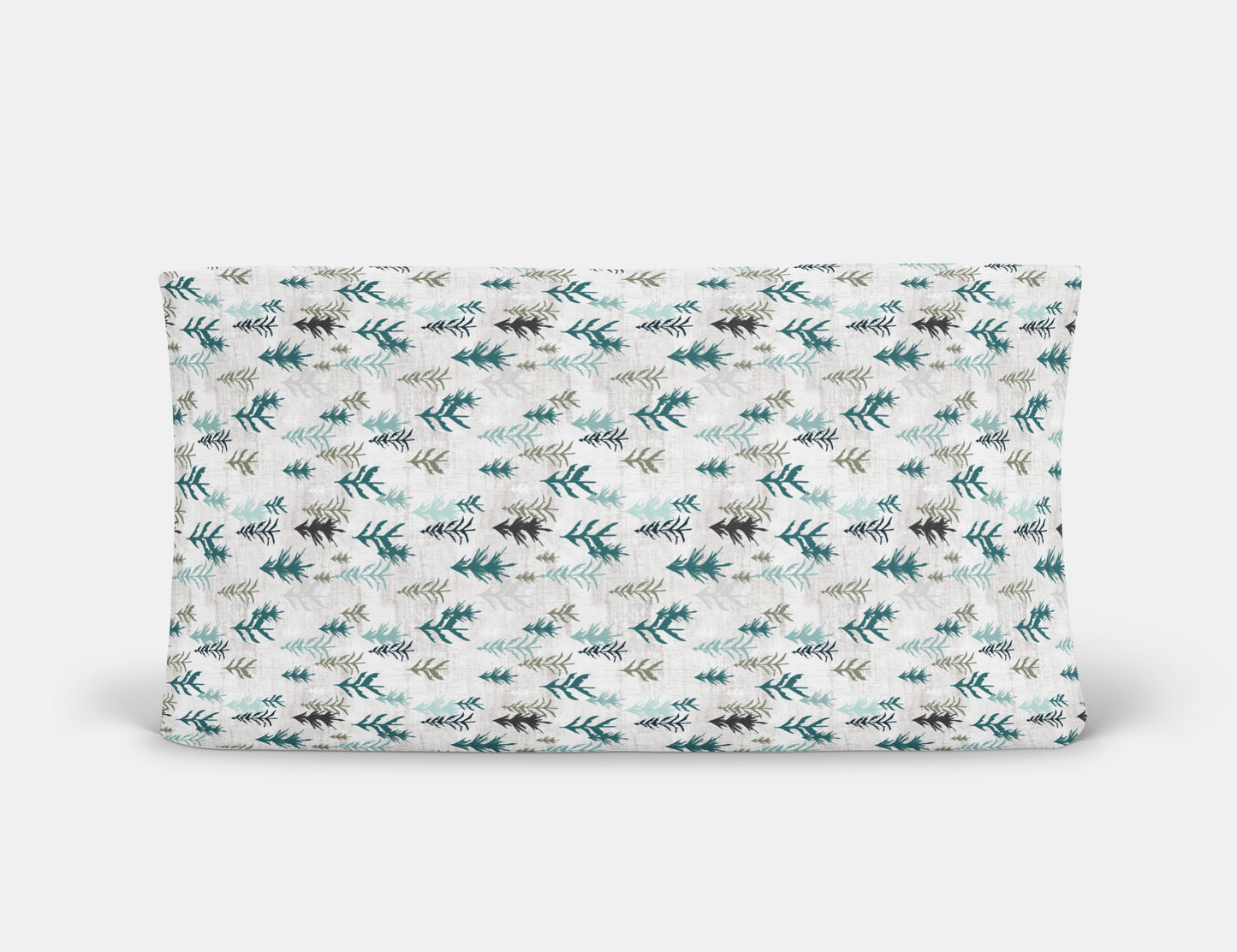 Housse de matelas à langer | Sapinage turquoise foncé gris