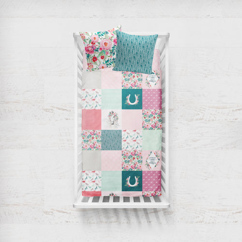 Couverture pour bassinette | Country girl patchwork