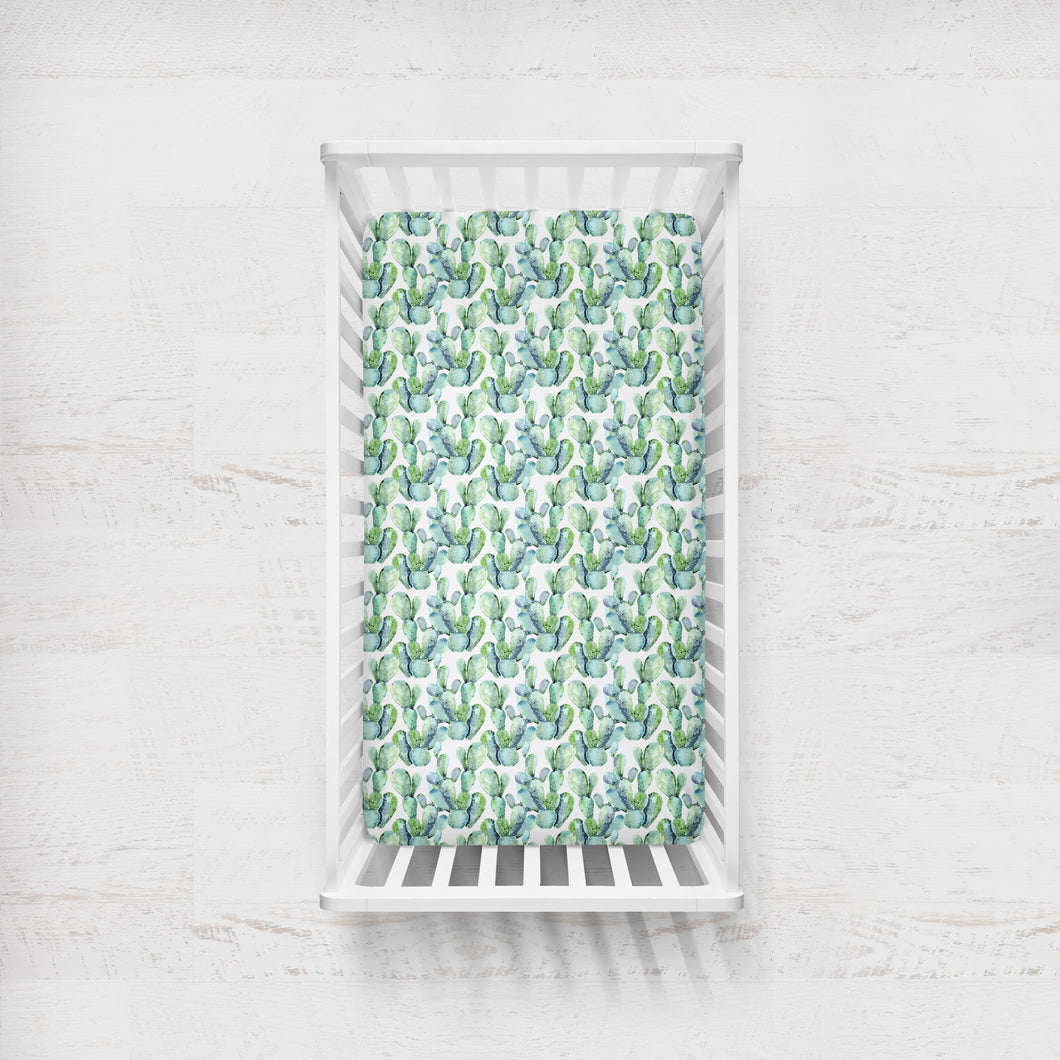 Drap contour pour bassinette | Cactus aquarelle