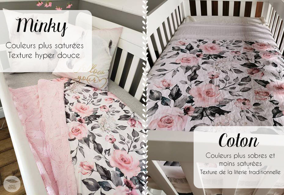 Couverture pour bébé violette et rose Couverture pour bébé Minky