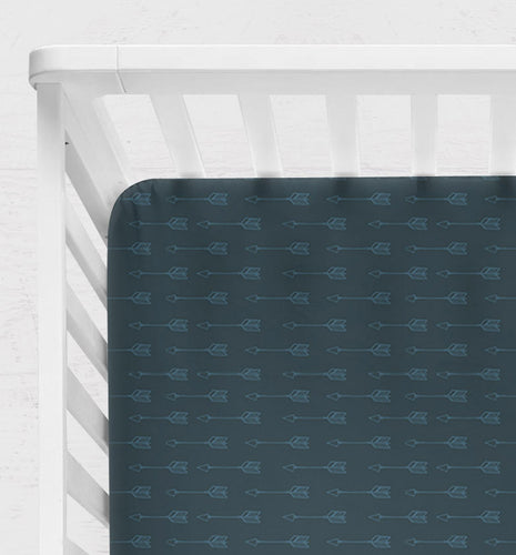 Drap contour pour bassinette | Turquoise foncé fléché
