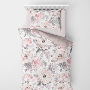 Couverture de lit simple | Fleurs Saumon