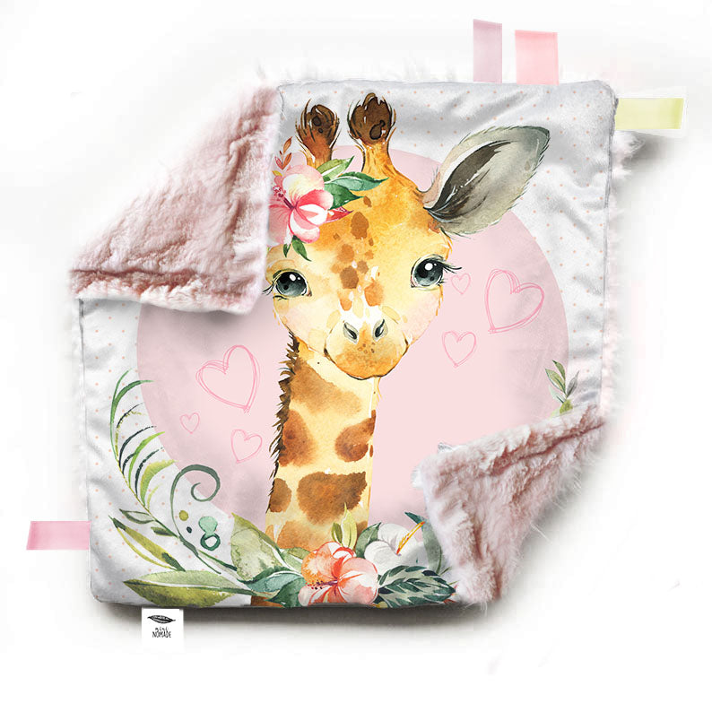 Doudou-étiquettes | Girafe tropicale