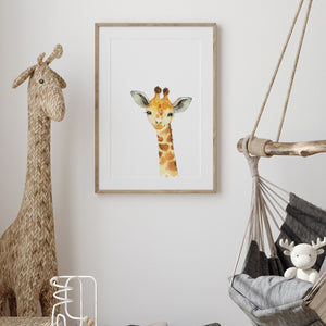 affiche bébé girafe chambre